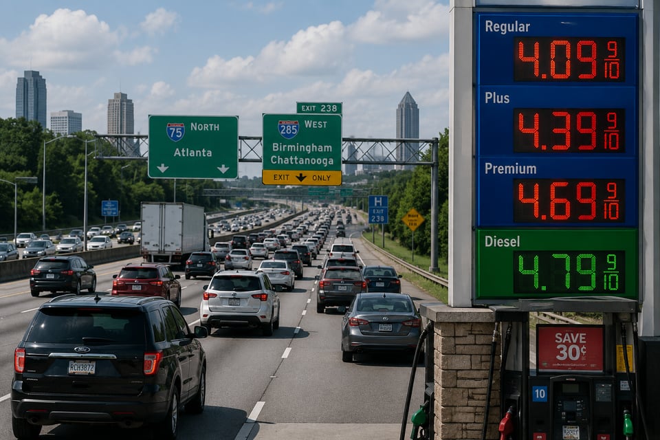 Conducir por Georgia costará más de $4/galón durante el Día de los Caídos