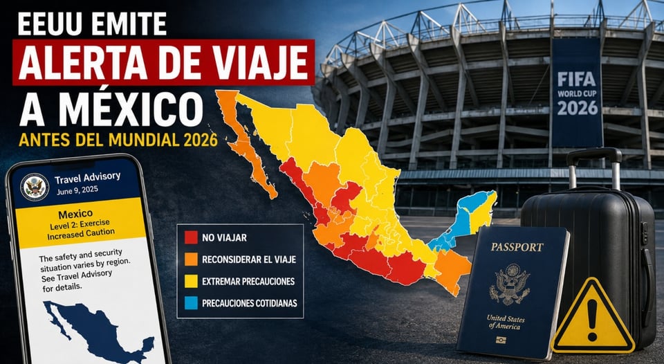 EEUU lanza dura alerta de viaje sobre México a horas del Mundial 2026