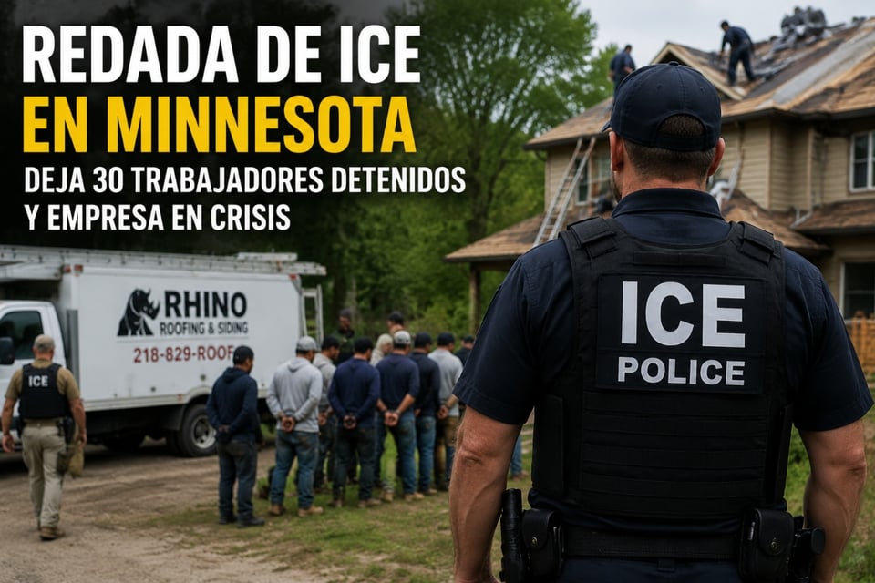 ICE detiene a 30 trabajadores en Minnesota durante redada en empresa de techos