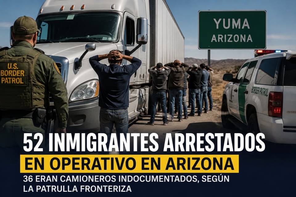 Patrulla Fronteriza arresta a 52 inmigrantes en Operación Checkmate: 36 eran camioneros con licencia comercial