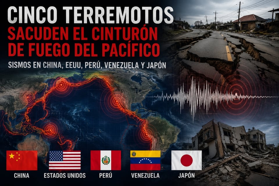 Fuerte cadena de terremotos golpea a cinco países en tan solo unas horas