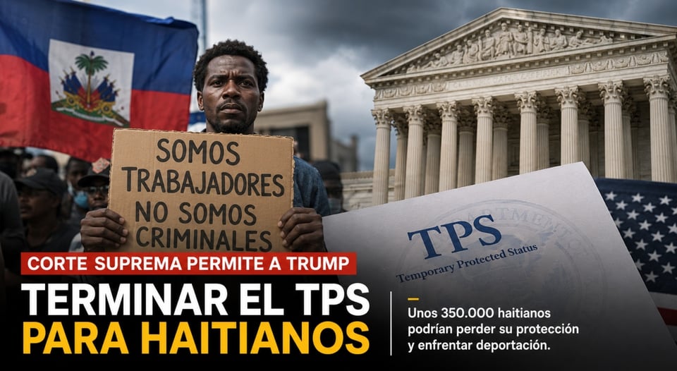Corte Suprema avala fin del TPS haitiano: ¿quiénes podrían perder protección?