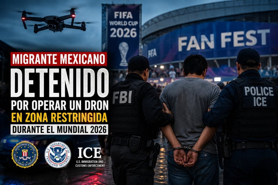 Migrante mexicano detenido tras operar un dron en el Mundial 2026
