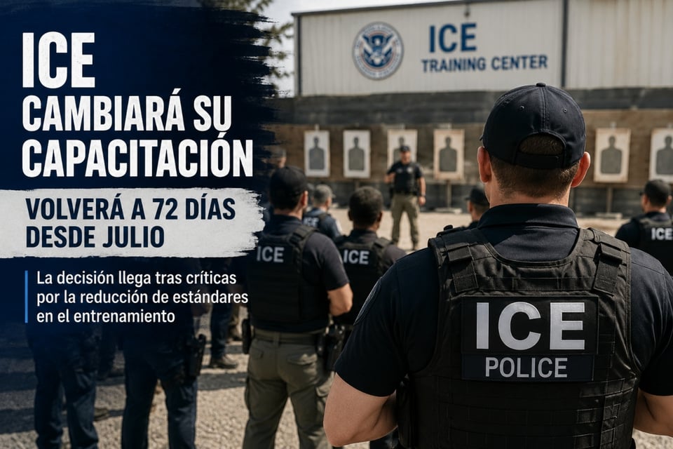 ICE restablecerá capacitación completa para nuevos agentes