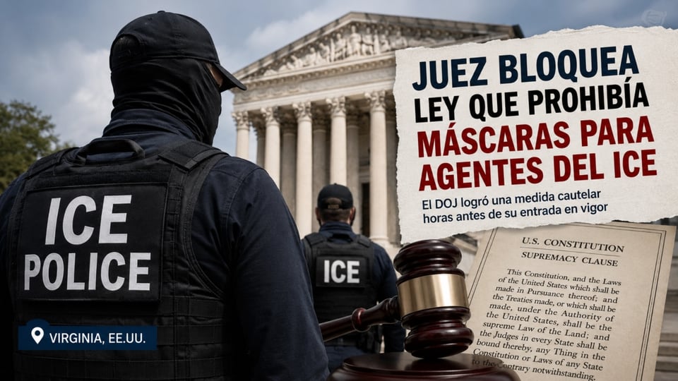 Juez bloquea ley de máscaras para ICE en Virginia
