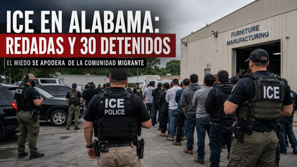 ICE en Alabama detiene a 30 trabajadores migrantes por presunto fraude laboral