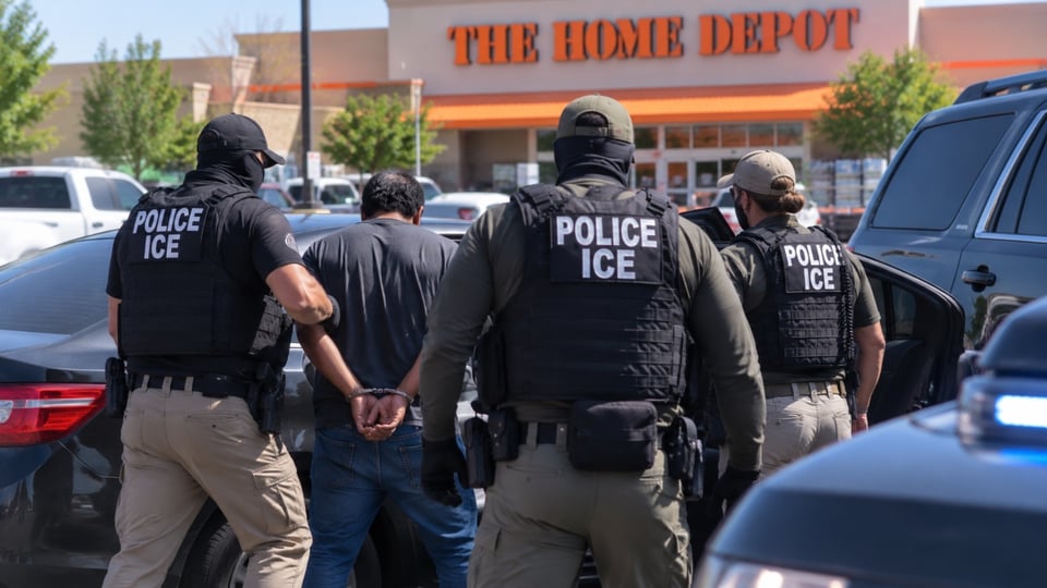 ICE acecha estacionamiento de Home Depot y detiene a un hombre