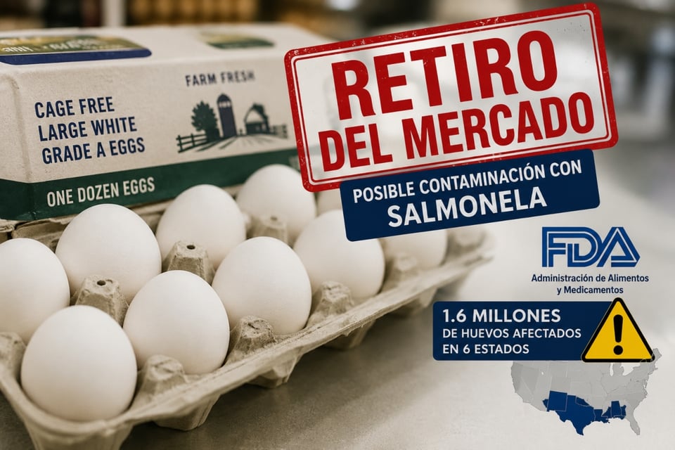 ¡Alerta! FDA ordena retiro masivo de huevos en seis estados por riesgo de salmonela featured image
