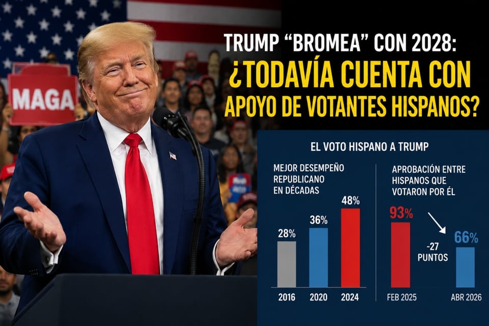 Trump «bromea» con una candidatura en 2028: ¿Todavía cuenta con apoyo de votantes hispanos?