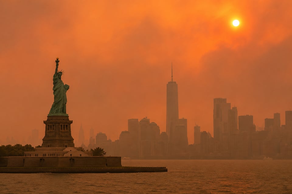 incendios, forestales, ee.uu, nueva, york, humo, mundial