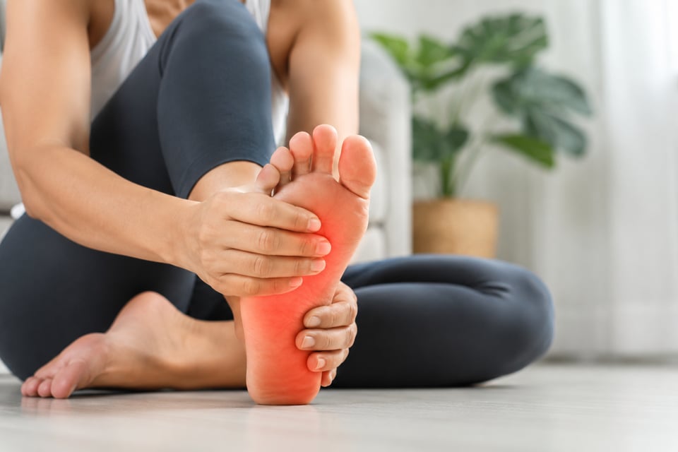 fascitis, plantar, dolor, talones, pies, planta