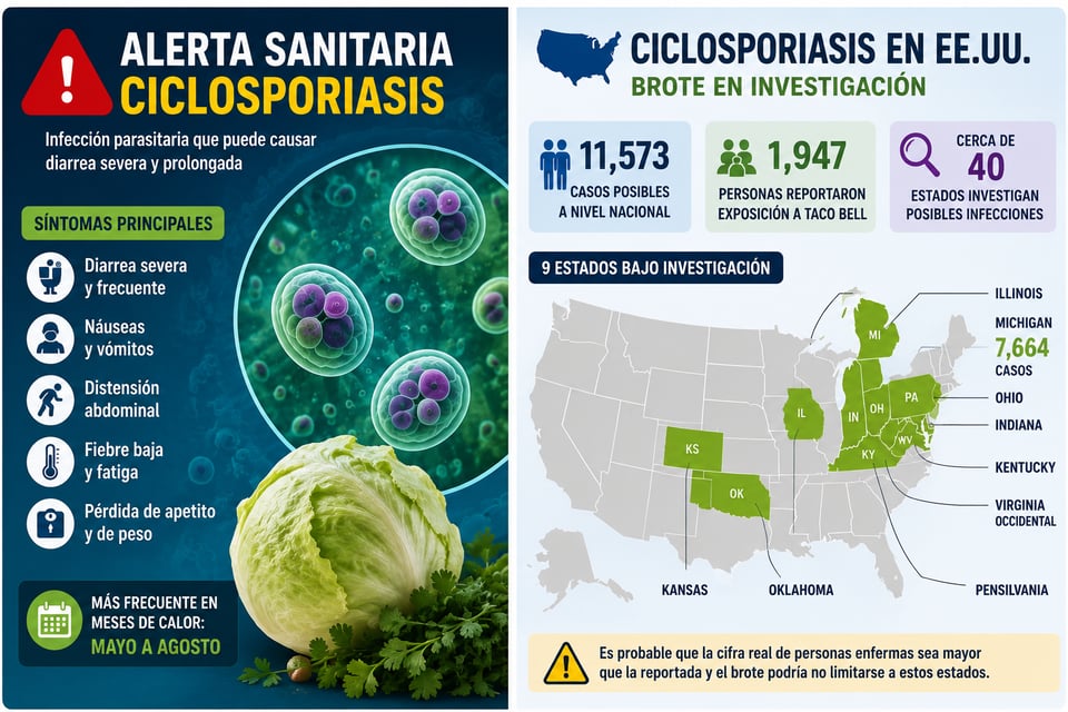 Alerta por ciclosporiasis en EEUU