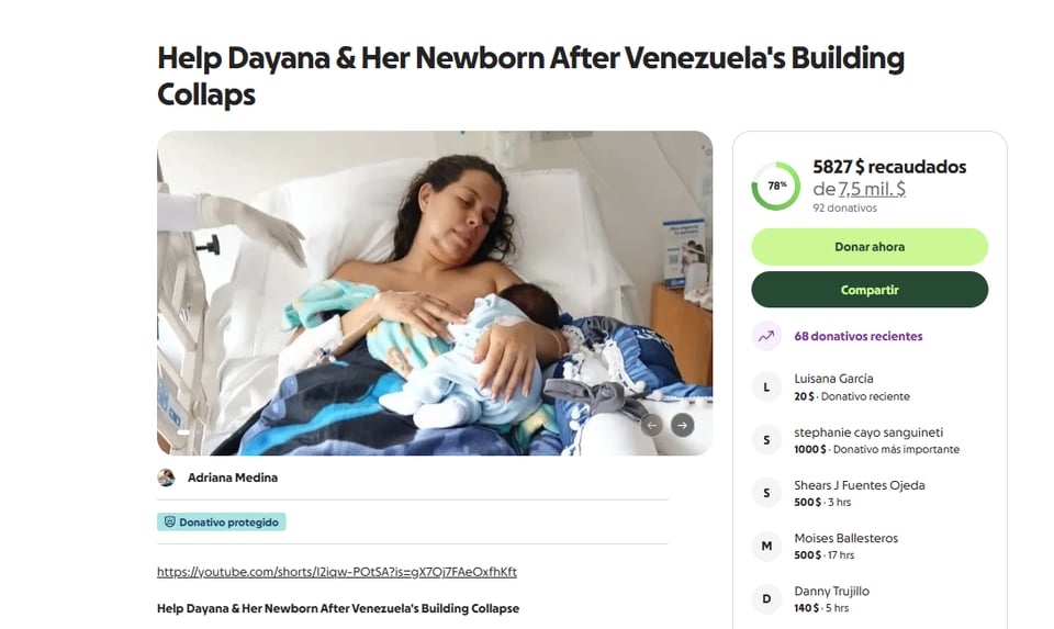 dayana, madre, terremoto, bebe, escombros, ayuda