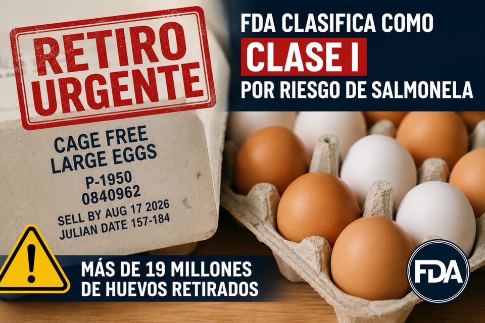 Retiro masivo de huevos escala al nivel más grave de la FDA