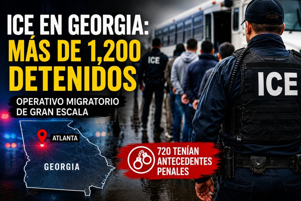 ICE confirma más de 1,000 arrestos de inmigrantes en operativo en Georgia