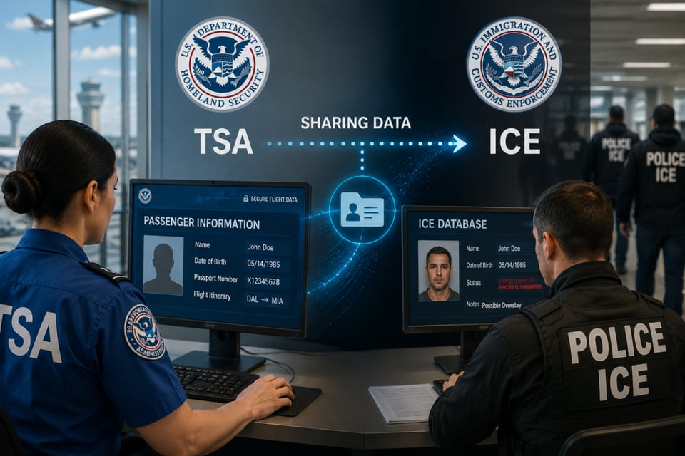 TSA, ICE, DATA, PASSENGERS, IMMIGRANTS, ICE airport arrests