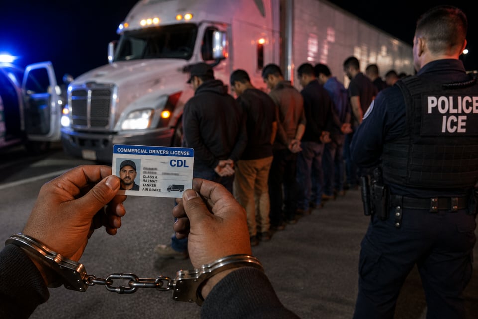 cdl , camioneros, inmigrantes, detenidos, dhs, ice, frontera 