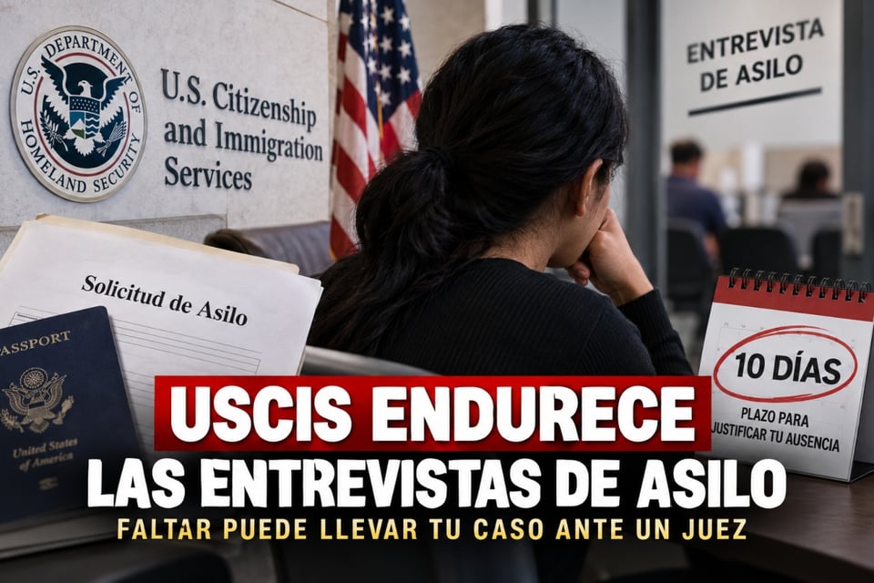 ¿Qué acepta USCIS para reprogramar una entrevista de asilo?