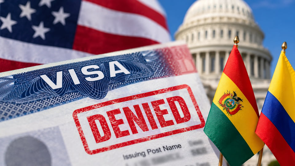 Estados Unidos restringe visas a 47 ciudadanos de Bolivia y Colombia por presunta corrupción y narcotráfico