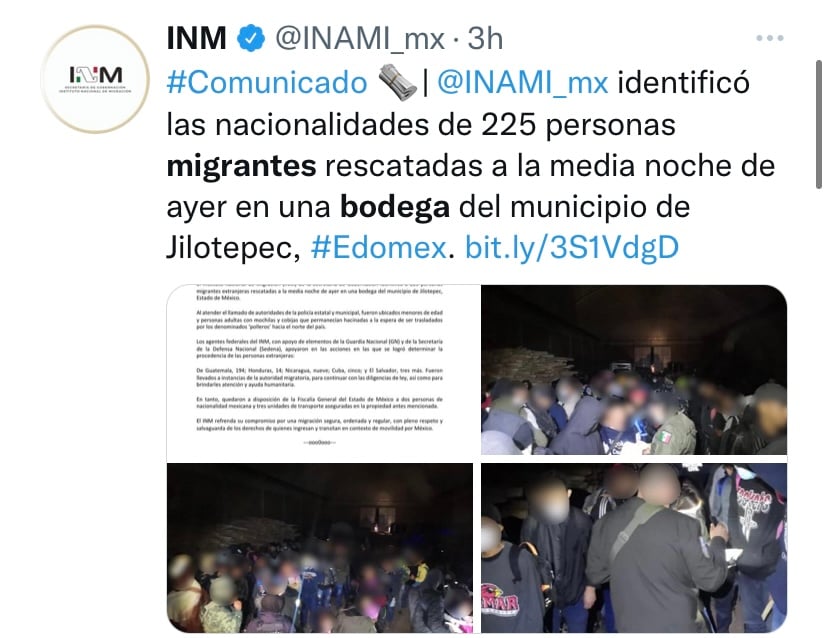 LO ÚLTIMO: Autoridades hallan a 225 migrantes en bodega