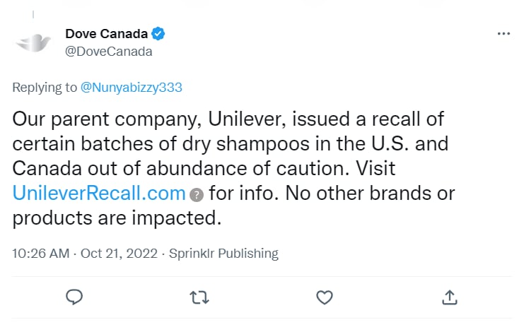 Recall Unilever shampoo seco: ¿Hay quejas para Unilever?