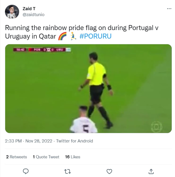 Activista partido Portugal Uruguay: ¿Quién es la persona que se manifestó?