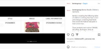 ¿Dónde se vendieron las prendas?