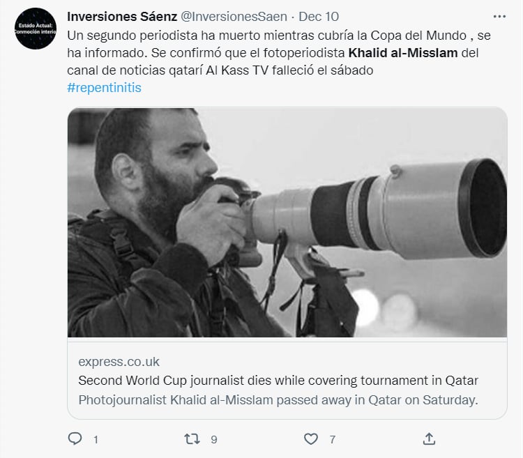 Muere periodista Al Misslam: ¿En qué medio trabajó el fotoperiodista?