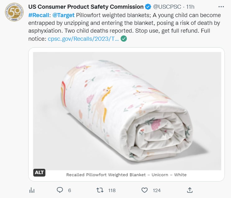 Recall Target cobijas: ¿Ya no están en el mercado?