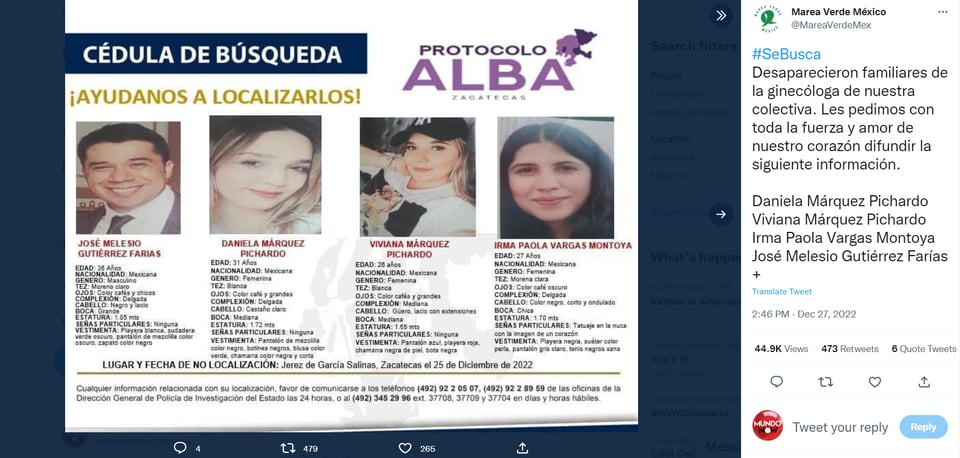 Reportan cuatro desaparecidos México: ¿Cómo se dio a conocer la desaparición?