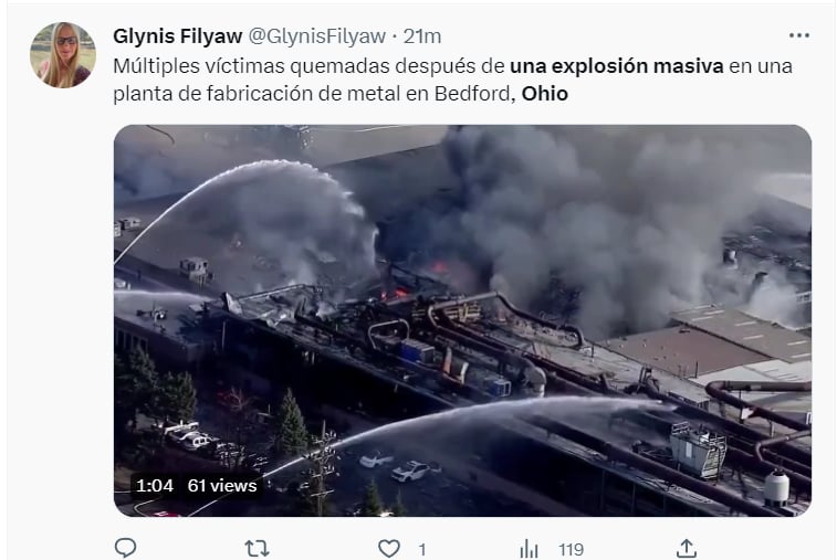 Explosión fábrica Ohio heridos: ¿En estado crítico?