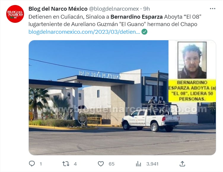Arrestan El 8 Sinaloa: ¿Quién es Bernardino 'N'?