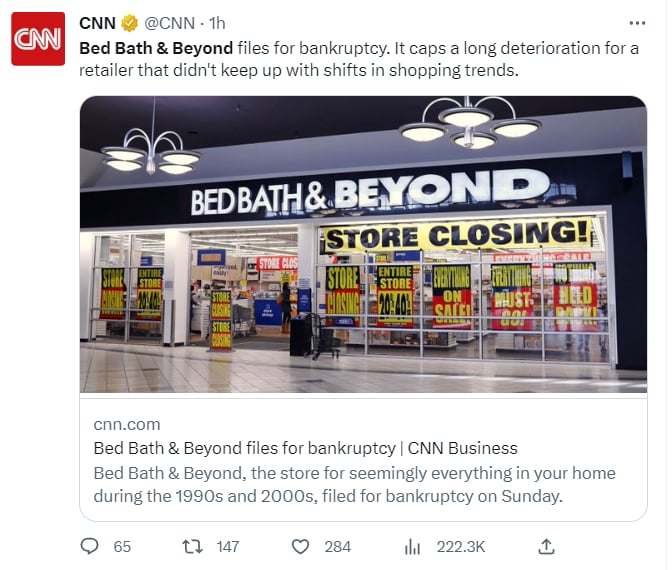 Bed Bath Beyond bancarrota: ¿Qué sigue para la empresa?