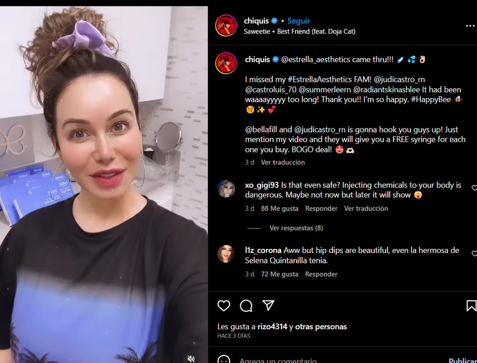 Chiquis Rivera tratamiento estético: "Cuídate"