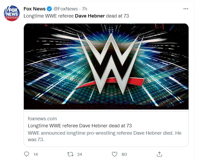 CONFIRMAN MUERTE DE DOS ÁRBITROS DE LA WWE