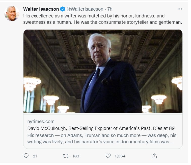 David McCullough: A talent for capturing history?
