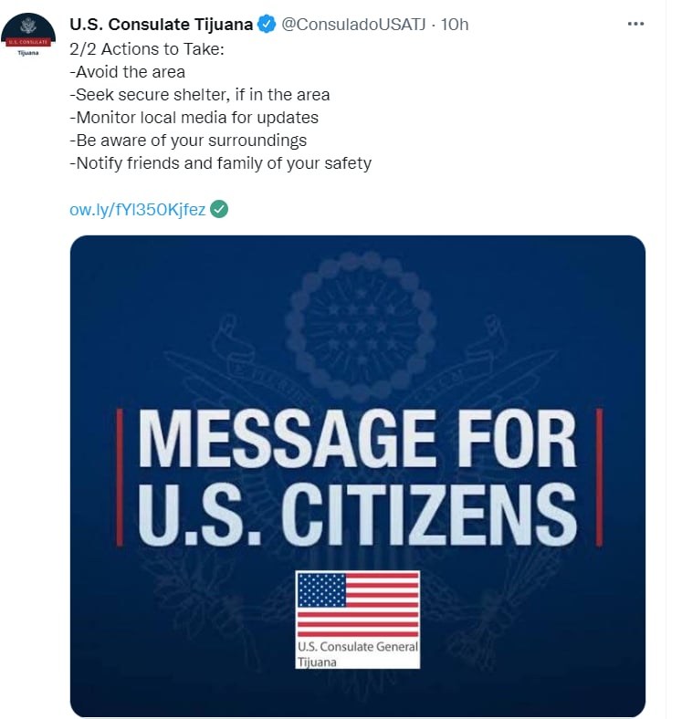Consulado EEUU advertencia Tijuana: ¿Qué acciones se deben de tomar?
