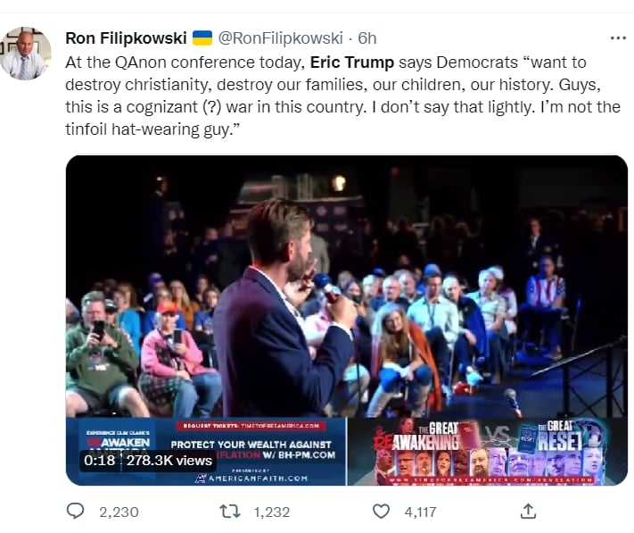 Eric Trump Criticizes Democrats: Scandals Don't Stop?