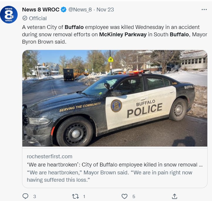 Empleado Buffalo muere camión: ¿Qué menciona la investigación?
