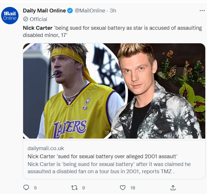 Nick Carter acusación: ¿Por miedo?
