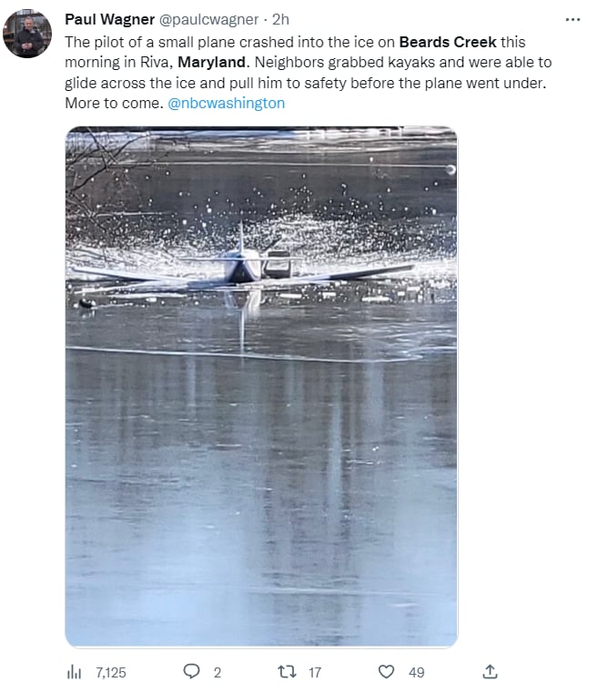 REPORTAN ACCIDENTE DE AVIONETA EN MARYLAND