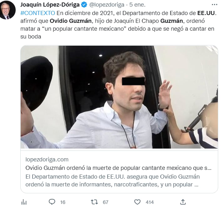 Acusaciones EEUU Ovidio Guzmán: "Estamos agradecidos"