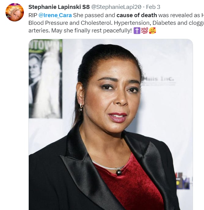 Autopsia Irene Cara: ¿Qué se conocía de su deceso?