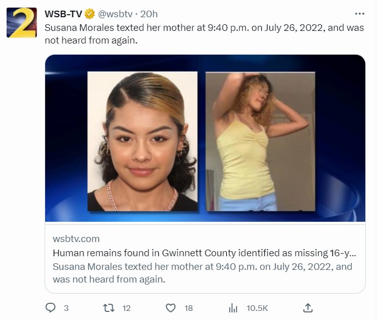 Last message Susana Morales: What did the police say?