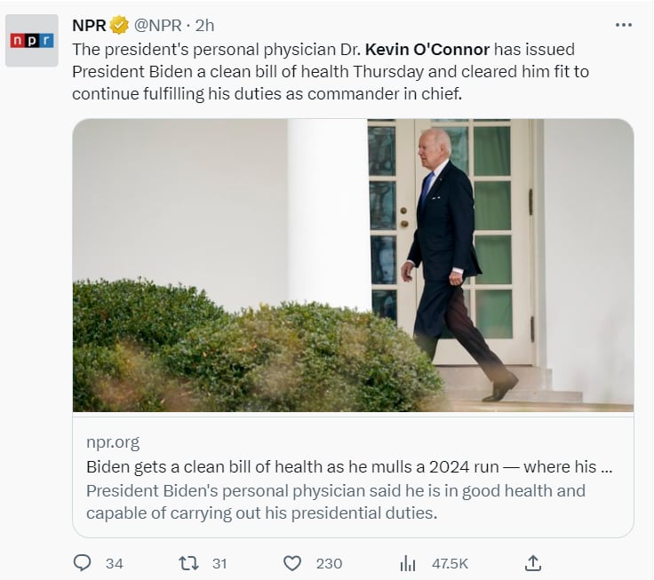Estado salud Joe Biden: ¿No hay problemas neurológicos?