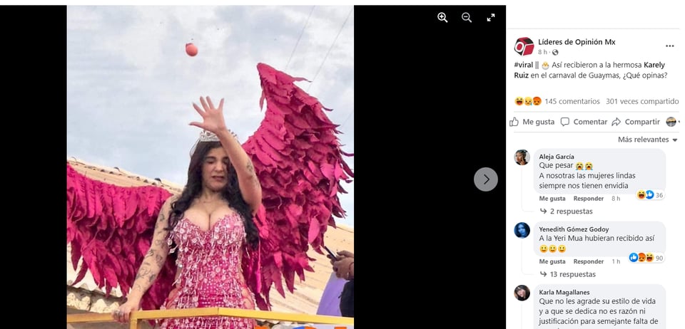 Agreden Karely Ruiz carnaval: ¿Le 'tiran' sus fans?