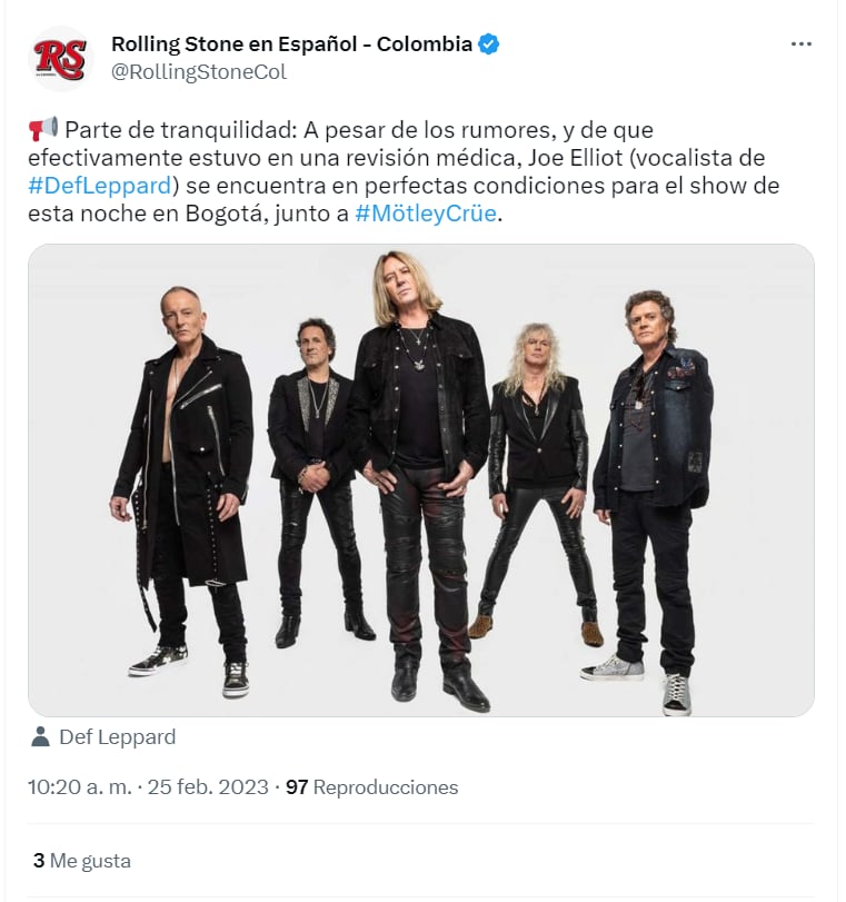 Hospitalizan vocalista Def Leppard: Una banda llena de éxitos