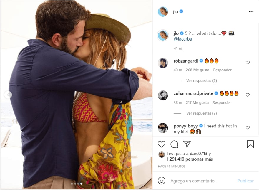 Jennifer López Ben Affleck: They pose for the first time together for Instagram