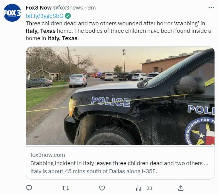 Apuñalamiento víctimas Italia Texas: ¿Continúan buscando detalles?