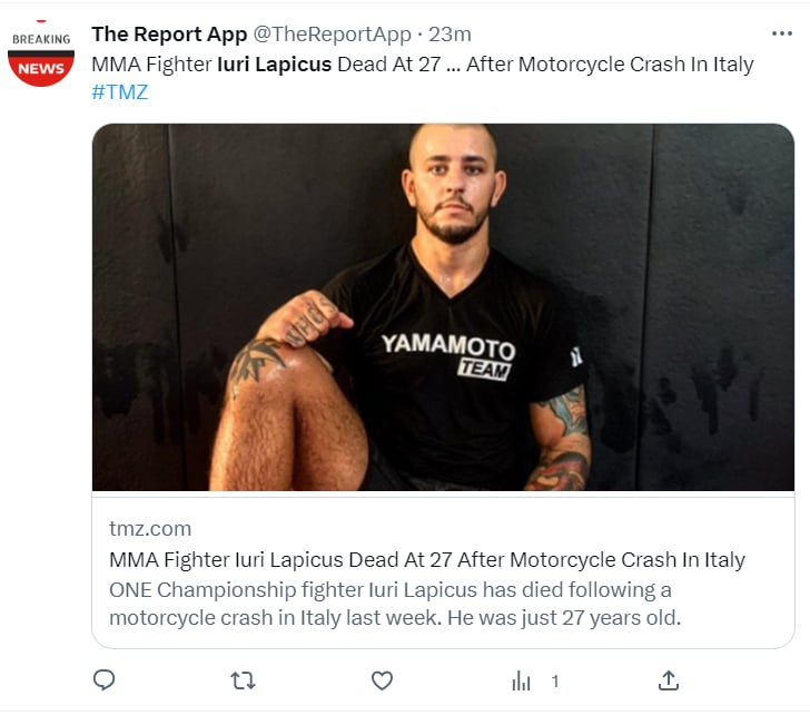 Athlete Luri Lapicus dies: Did he lose control?